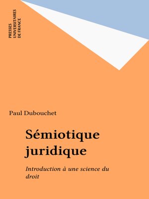 cover image of Sémiotique juridique